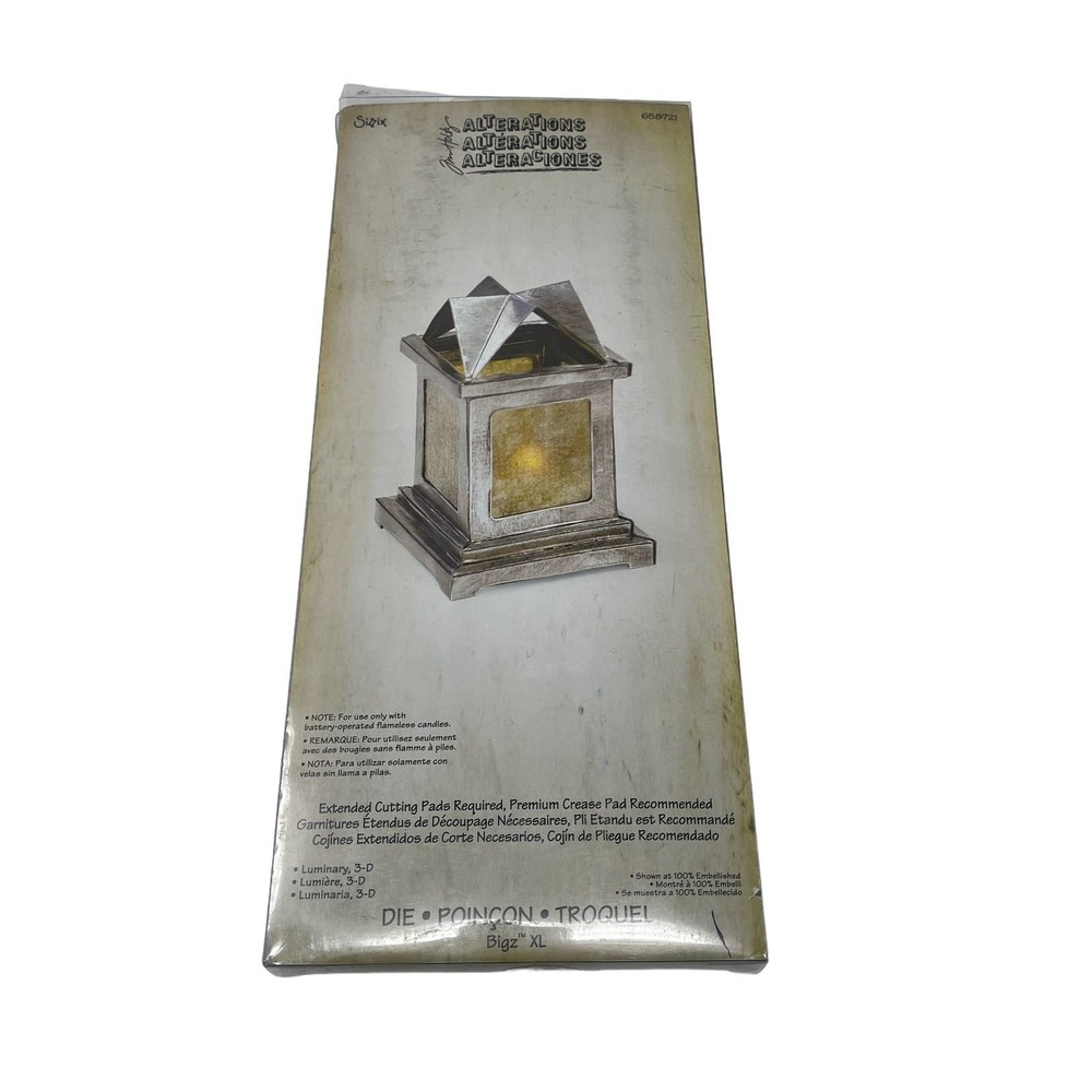 Tim Holtz Die LUMINARY 3-D BIGZ‎ XL Retired #658721 Light Box for Candle